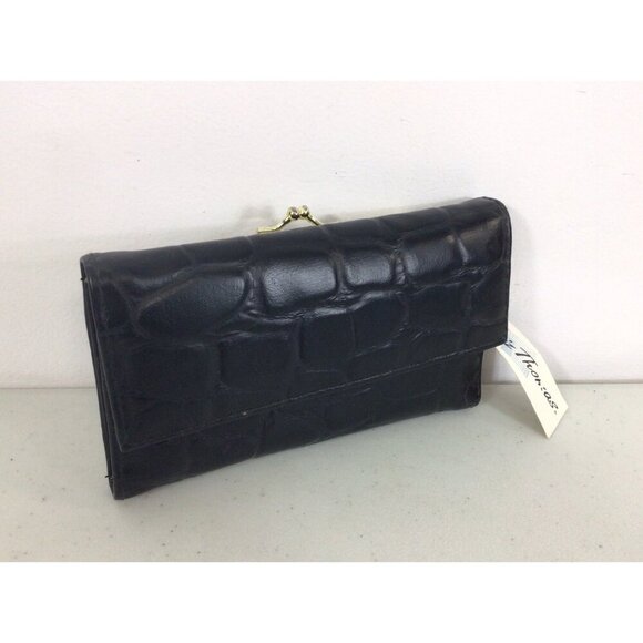 Liz Thomas Vintage Black Wallet New - Picture 1 of 8